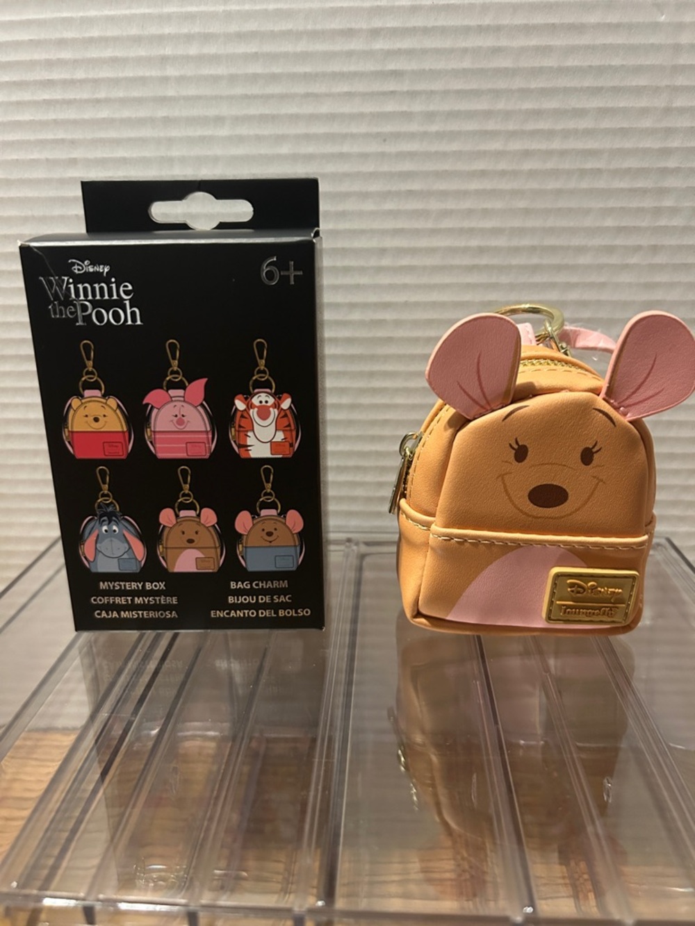 Loungefly Winnie the Pooh Mini Backpack Bag Charm - Pink & Tan